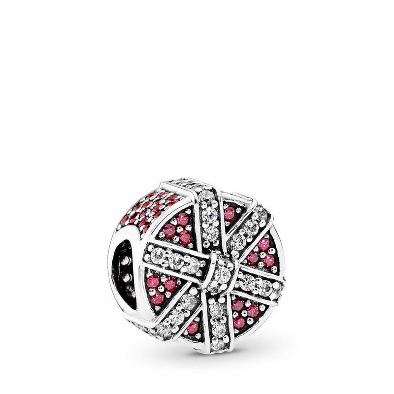 Pandora Shimmering Gift Charm - Sterling Silver/Red/Cubic Zirconia - Canada | VZ3833SW